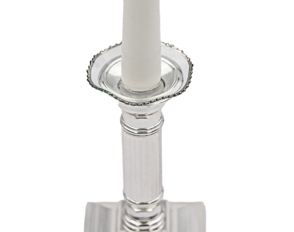 Tropfenfänger aus Glas "Gezackt, gewellt Silberrand" für Kerzen bis Ø 25 mm