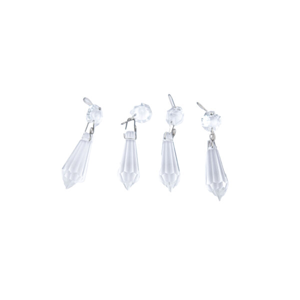 Tropfenfänger aus Glas mit Behang für Kerzen bis Ø 25 mm