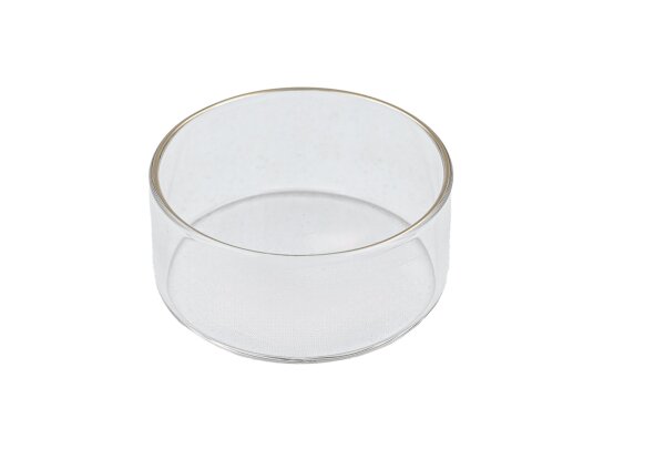 Teelichthalter für Maxi-Teelichter aus feuerfestem Klarglas mit 21k Goldrand Ø 62 x 25 mm, Innen Ø 60 mm