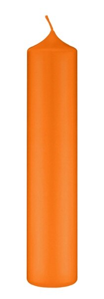 Altarkerzen 10 % Bienenwachs-Anteil Mandarin Orange 250 x Ø 70 mm, 4 Stück (einzeln cellophaniert)