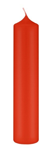 Altarkerzen 10 % Bienenwachs-Anteil Paprika Hellrot 250 x Ø 40 mm, 4 Stück (einzeln cellophaniert)