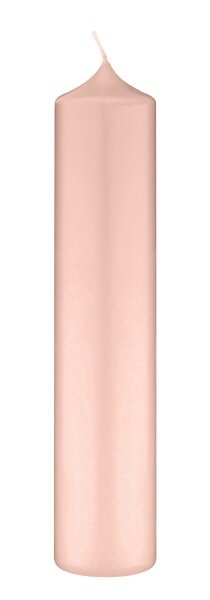 Altarkerzen 10 % Bienenwachs-Anteil Taupe Rose 250 x Ø 80 mm, 4 Stück (einzeln cellophaniert)