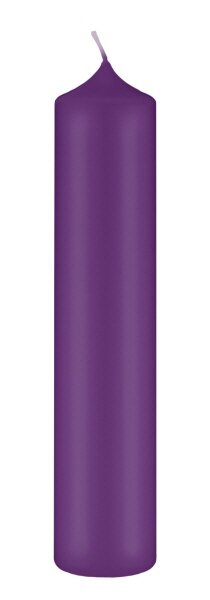 Altarkerzen 10 % Bienenwachs-Anteil Violett 250 x Ø 40 mm, 4 Stück (einzeln cellophaniert)
